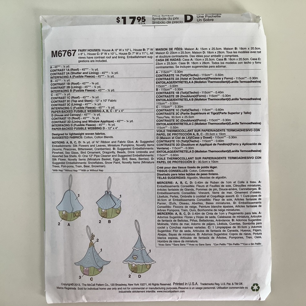 McCall’s M6767 Sewing Pattern - Picture 3 of 3